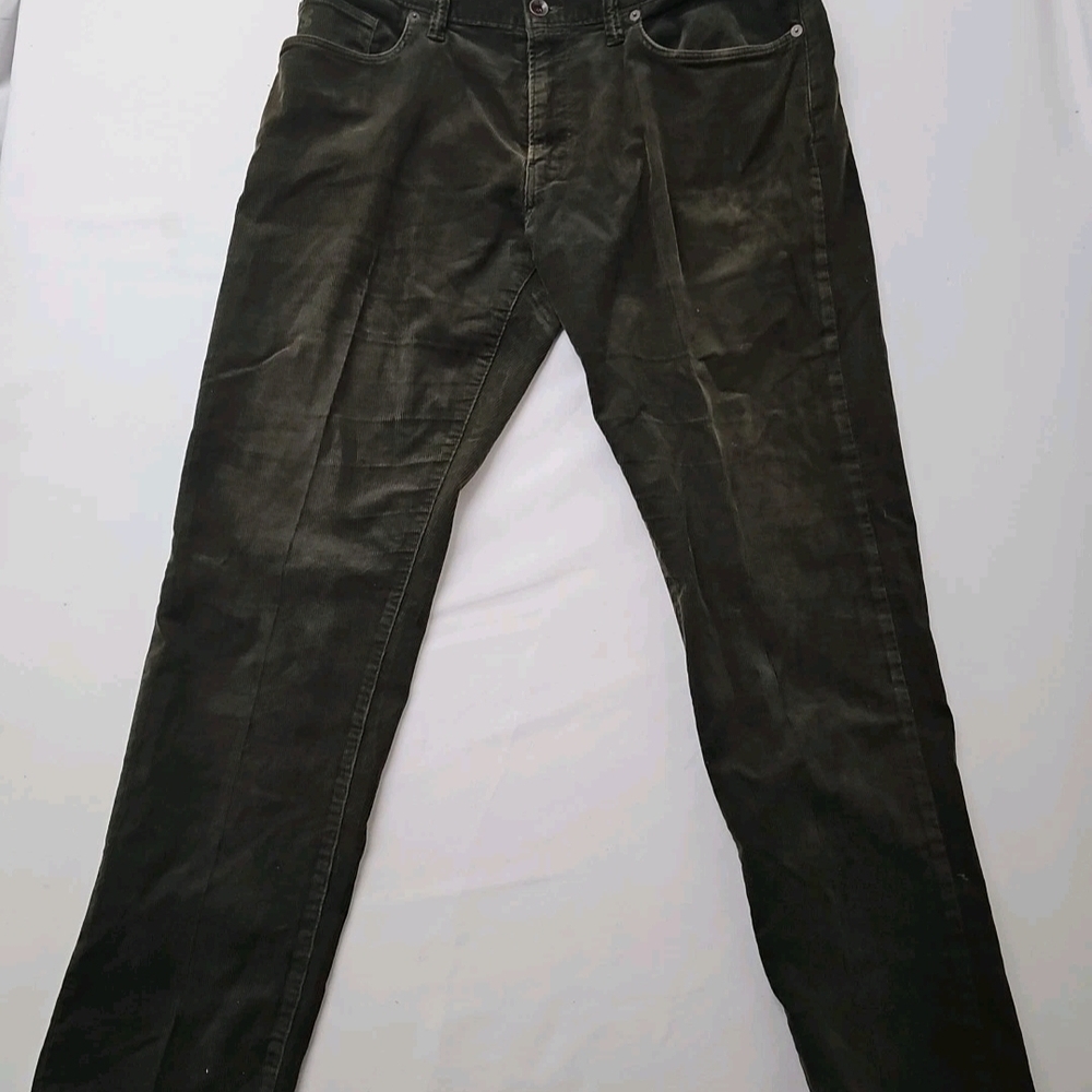 Todd Snyder Corduroy Pants Mens 32x30 Green Stretch Cotton Slim Fit